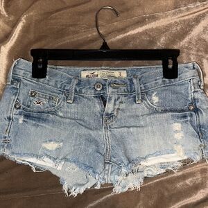 Hollister Light Blue Distressed Jean Shorts